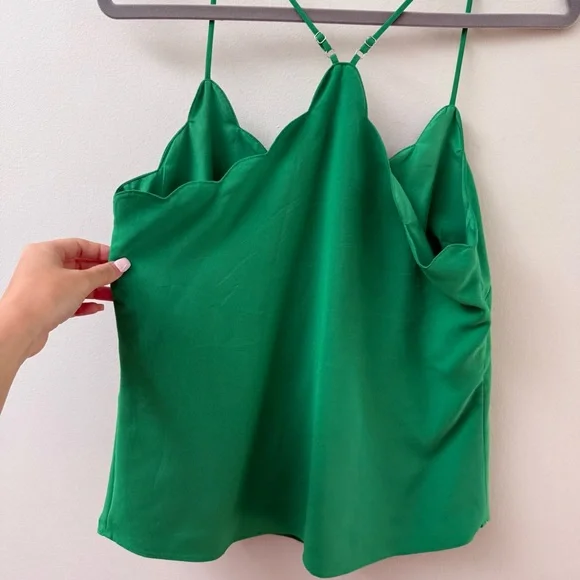 J. Crew Scallop Trim Racerback Cami Blouse - Picture 9 of 9